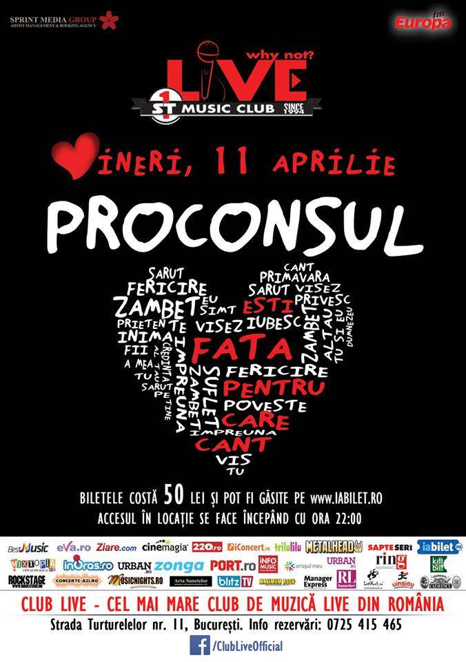 Trupa Proconsul canta despre toate fetele, in Club Live