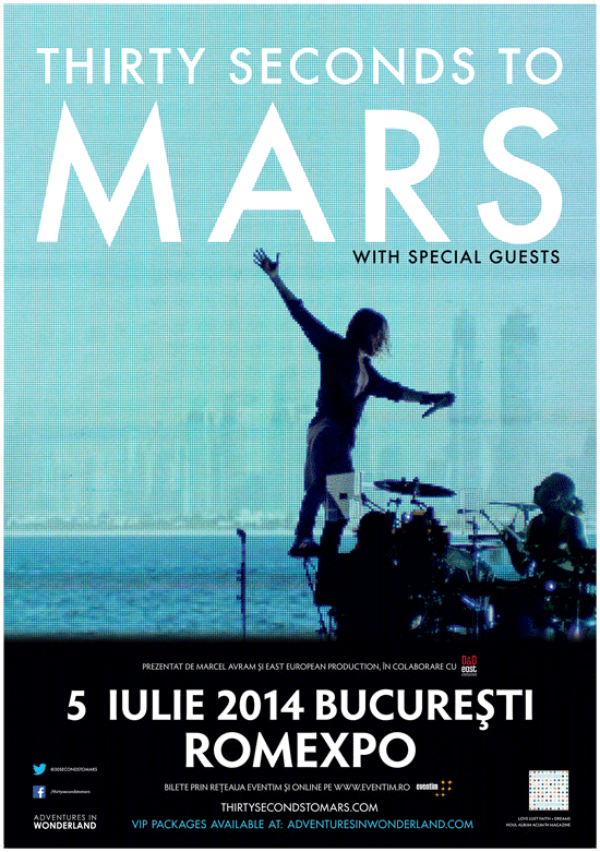30 Seconds to Mars vin in Bucuresti!