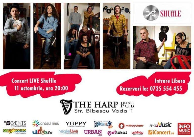 Hai Hui in Weekend la the Harp cu IMPROvCOMEDY si muzica live cu Shuffle